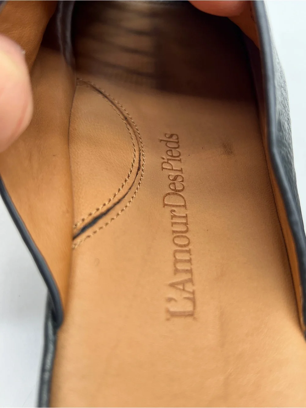 L’Amour Des Pieds Arienne Black Leather Lace-Up Wedge Mules Size 7